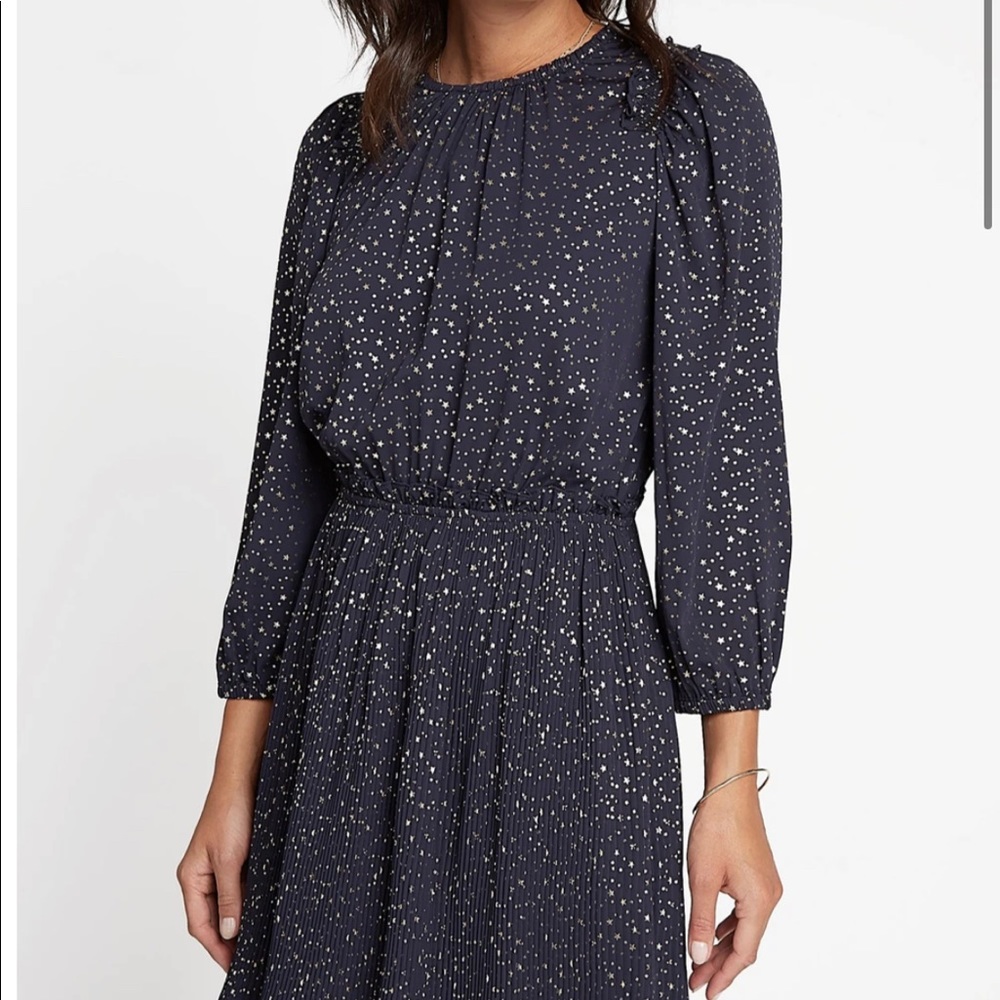 Current Air Anthropologie dark navy star dress